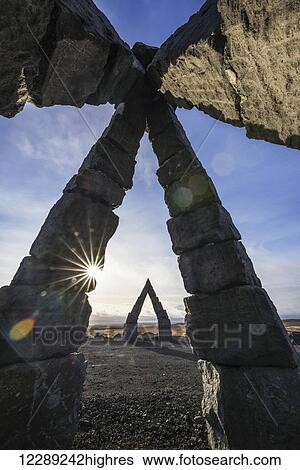 Stock Photograph - Arctic Stonehenge, Northeastern Iceland; Iceland. Fotosearch