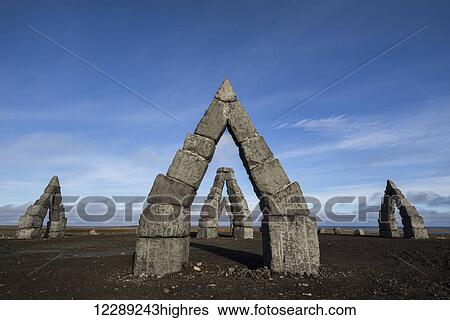 Stock Photograph - Arctic Stonehenge, Northeastern Iceland; Iceland. Fotosearch