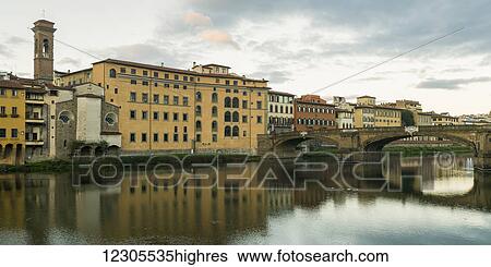 Stock Photograph - Arno River; Florence, Toscana, Italy. Fotosearch