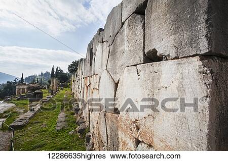 Stock Photograph - Athenian stoa; Delphi, Greece. Fotosearch