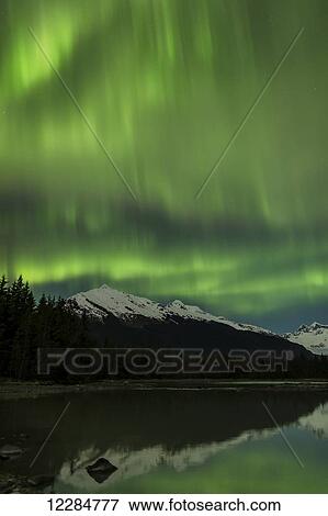 Aurora Borealis, Northern Lights, Mendenhall River, Tongass National Forest; Alaska, United States of America View Large Photo Image Stock Photo - Aurora Borealis, Northern Lights, Mendenhall River, Tongass National Forest; Alaska, United States of America. Fotosearch