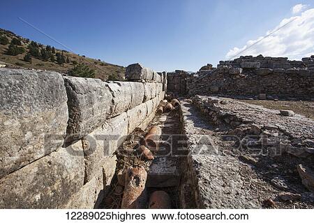 Stock Photograph - Baked clay pipes; Ephesus, Izmir Turkey. Fotosearch