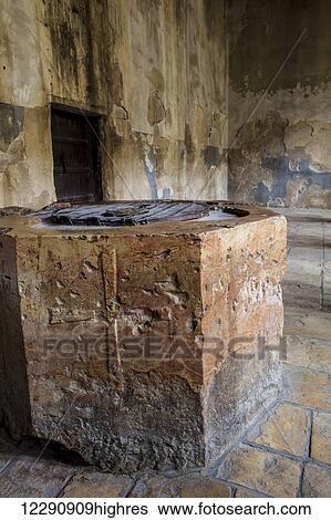 Stock Photograph - Baptistry in the Church of the Nativity; Bethlehem, Israel. Fotosearch