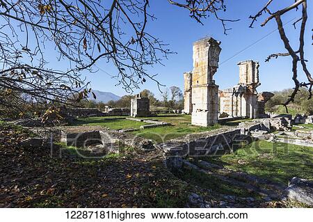 Stock Photograph - Basilica B ruins; Philippi, Greece. Fotosearch