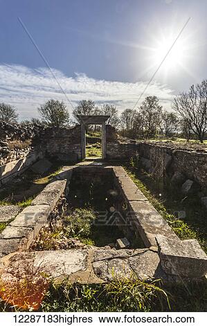 Stock Photograph - Basilica B ruins; Philippi, Greece. Fotosearch