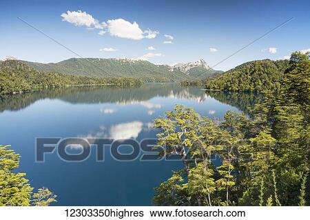 Stock Photograph - Beautiful blue mountain lake of Patagonia; Argentina. Fotosearch