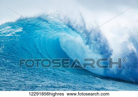 Beautiful Blue Ocean Wave View Large Photo Image Stock Photograph - Beautiful Blue Ocean Wave. Fotosearch