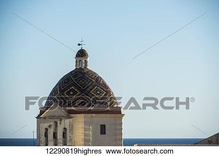 Beautiful mosaics at the dome of the Church of St Michael; Alghero, Sardinia, Italy View Large Photo Image Stock Photograph - Beautiful mosaics at the dome of the Church of St Michael; Alghero, Sardinia, Italy. Fotosearch