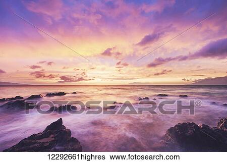 Beautiful Sunset and Ocean View Large Photo Image Stock Photograph - Beautiful Sunset and Ocean. Fotosearch