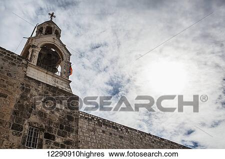 Stock Photograph - Bell tower of the Armenian monastery; Bethlehem, Israel. Fotosearch
