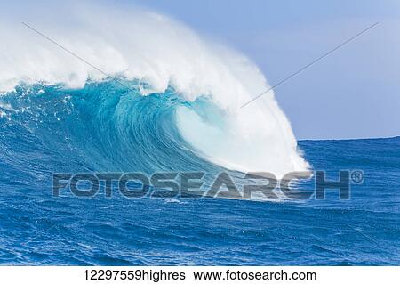 Blauer Ozean Welle Stock Fotograf highres Fotosearch