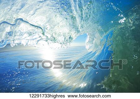 Blue Ocean Wave View Large Photo Image Stock Photograph - Blue Ocean Wave. Fotosearch