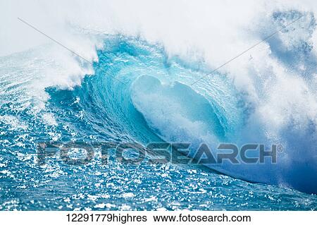 Blue Ocean Wave View Large Photo Image Stock Photograph - Blue Ocean Wave. Fotosearch