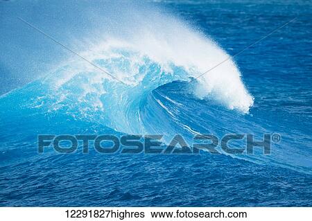 Stock Photograph - Blue Ocean Wave. Fotosearch