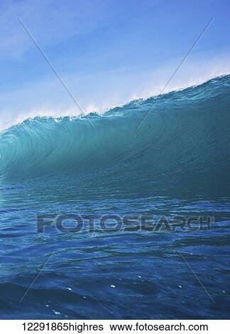 Stock Photograph - Blue Ocean Wave. Fotosearch