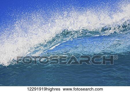 Blue Ocean Wave View Large Photo Image Stock Photograph - Blue Ocean Wave. Fotosearch