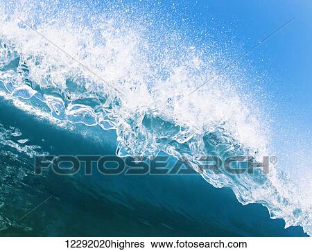 Blue Ocean Wave View Large Photo Image Stock Photograph - Blue Ocean Wave. Fotosearch