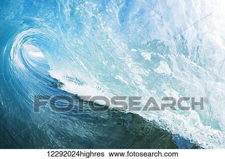 Blue Ocean Wave View Large Photo Image Stock Photograph - Blue Ocean Wave. Fotosearch