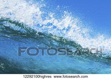 Stock Photograph - Blue Ocean Wave. Fotosearch