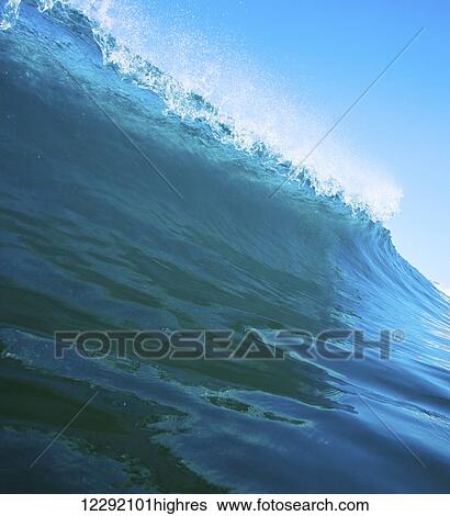 Stock Photograph - Blue Ocean Wave. Fotosearch