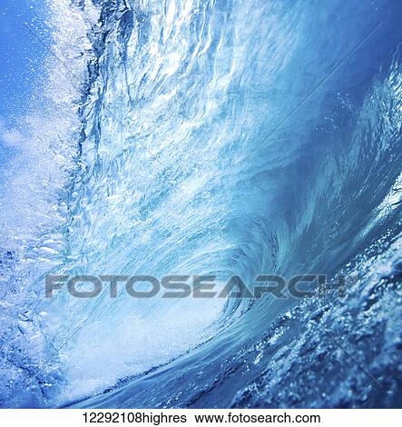 Stock Photograph - Blue Ocean Wave. Fotosearch