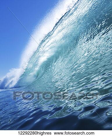 Blue Ocean Wave View Large Photo Image Stock Photograph - Blue Ocean Wave. Fotosearch