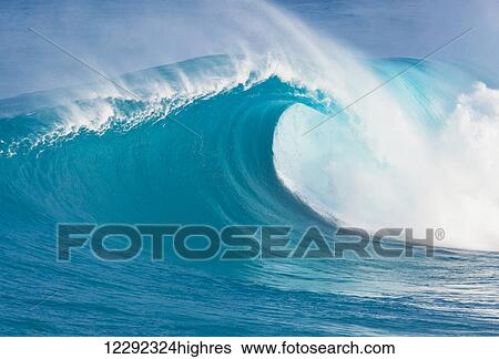 Stock Photograph - Blue Ocean Wave. Fotosearch