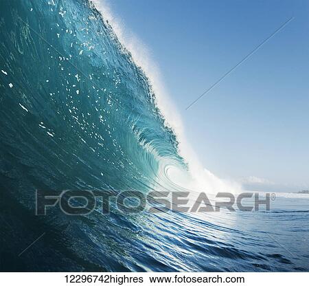 Blue Ocean Wave View Large Photo Image Stock Photograph - Blue Ocean Wave. Fotosearch