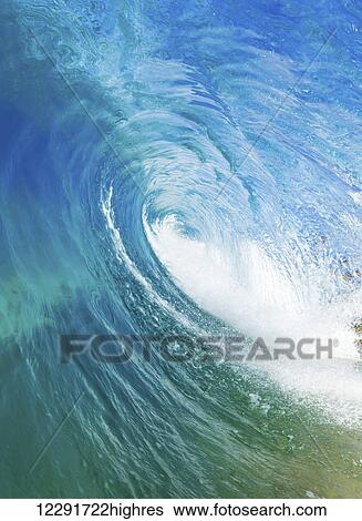 Blue Ocean Wave, View from in the Water View Large Photo Image Stock Photograph - Blue Ocean Wave, View from in the Water. Fotosearch