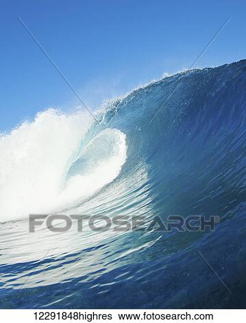 Blue Ocean Wave, View from in the Water View Large Photo Image Stock Photograph - Blue Ocean Wave, View from in the Water. Fotosearch