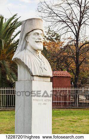 Stock Photograph - Bust of male figure; Thessaloniki, Greece. Fotosearch
