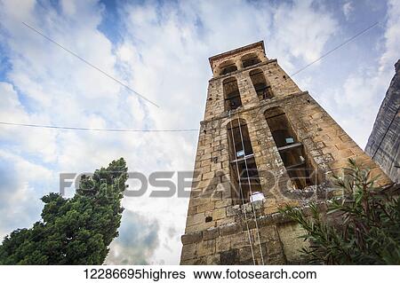 Stock Photograph - Byzantine church of the assumption of the virgin; Meteora, Greece. Fotosearch