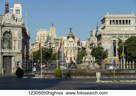 Calle de Alcala and Plaza de Cibeles; Madrid, Spain View Large Photo Image Stock Photograph - Calle de Alcala and Plaza de Cibeles; Madrid, Spain. Fotosearch