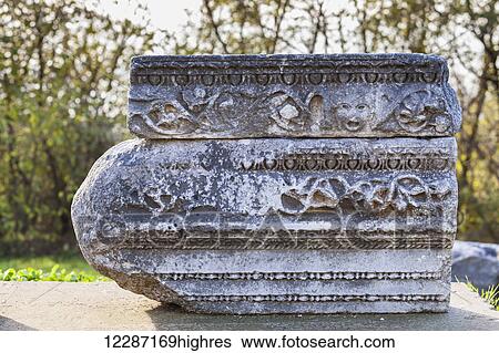 Stock Photograph - Carvings in stone; Philippi, Greece. Fotosearch