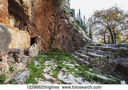 Castalian Spring; Delphi, Greece View Large Photo Image Stock Photograph - Castalian Spring; Delphi, Greece. Fotosearch
