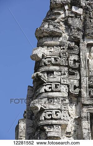 Chac masks, Structure XX, Chicanna Mayan archaeological site, mixture of Chenes and Rio Bec style, late classic period; Campeche, Mexico View Large Photo Image Stock Image - Chac masks, Structure XX, Chicanna Mayan archaeological site, mixture of Chenes and Rio Bec style, late classic period; Campeche, Mexico. Fotosearch
