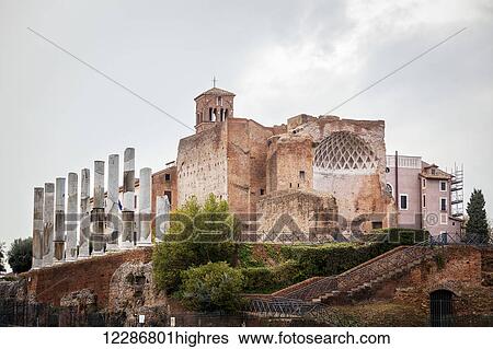 Church building with a row of columns; Rome, Italy View Large Photo Image Stock Photograph - Church building with a row of columns; Rome, Italy. Fotosearch