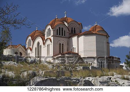 Church Of Agia Marina On Rocky Hillside; Athena, Attica, Greece View Large Photo Image Stock Photograph - Church Of Agia Marina On Rocky Hillside; Athena, Attica, Greece. Fotosearch