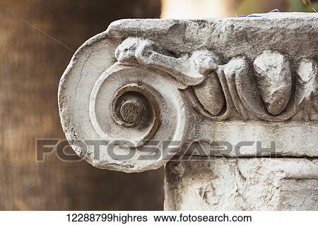 Close up detail of carved design in stone capital; Thyatira, Turkey View Large Photo Image Stock Photograph - Close up detail of carved design in stone capital; Thyatira, Turkey. Fotosearch