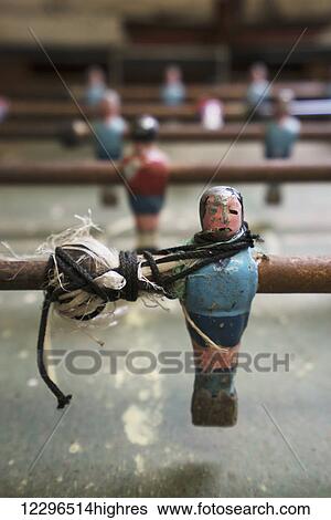 Close up of an old foozball table; Bolivia View Large Photo Image Stock Photograph - Close up of an old foozball table; Bolivia. Fotosearch