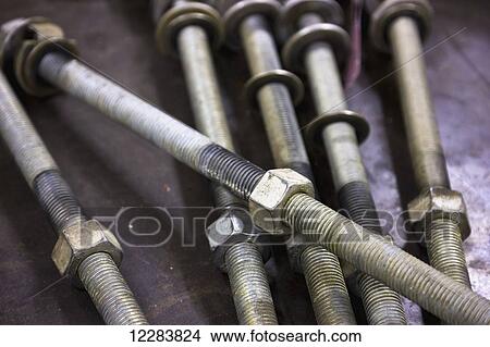 Close up of large bolts with nuts at an electrical power plant, Sand Point, Southwestern Alaska, USA View Large Photo Image Picture - Close up of large bolts with nuts at an electrical power plant, Sand Point, Southwestern Alaska, USA. Fotosearch