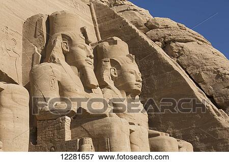 Colossi of Ramses II, Sun Temple, Abu Simbel Temples; Egypt View Large Photo Image Stock Photo - Colossi of Ramses II, Sun Temple, Abu Simbel Temples; Egypt. Fotosearch