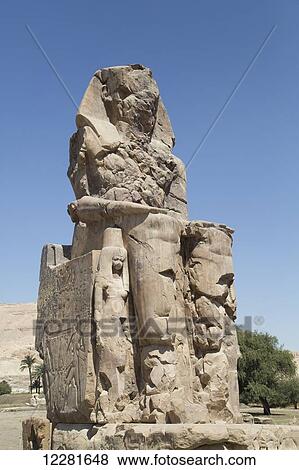 Colossus of Memnon; West Bank, Egypt View Large Photo Image Stock Photo - Colossus of Memnon; West Bank, Egypt. Fotosearch