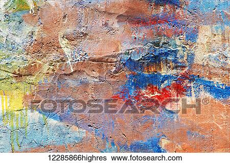 Colourful brush strokes and paint on the side of an old building; Trapani, Sicily, Italy View Large Photo Image Stock Photograph - Colourful brush strokes and paint on the side of an old building; Trapani, Sicily, Italy. Fotosearch
