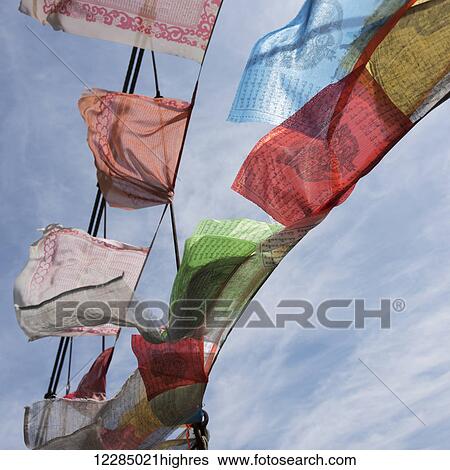 Colourful prayer flags; Thimphu, Bhutan View Large Photo Image Stock Photograph - Colourful prayer flags; Thimphu, Bhutan. Fotosearch