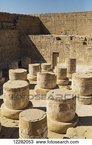 Columns in Hypostyle Hall, Medinet Habu (Mortuary Temple of Ramses III), West Bank; Luxor, Egypt View Large Photo Image Stock Image - Columns in Hypostyle Hall, Medinet Habu (Mortuary Temple of Ramses III), West Bank; Luxor, Egypt. Fotosearch