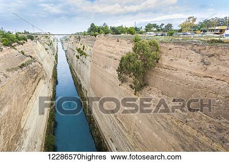Corinth canal; Corinth, Greece View Large Photo Image Stock Photograph - Corinth canal; Corinth, Greece. Fotosearch