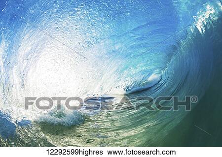 Crashing Blue Ocean Wave View Large Photo Image Stock Photograph - Crashing Blue Ocean Wave. Fotosearch