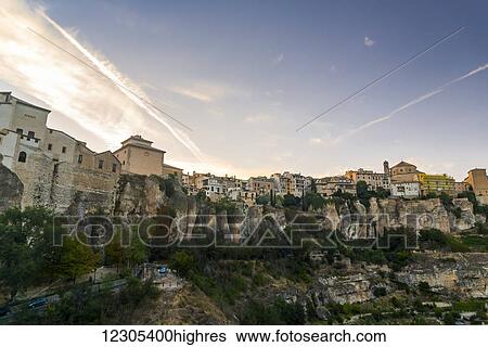 Cuenca's downtown from the river; Cuenca, Castile-La Mancha, Spain View Large Photo Image Stock Photograph - Cuenca's downtown from the river; Cuenca, Castile-La Mancha, Spain. Fotosearch