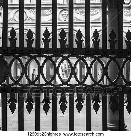 Decorative black, metal fence; Florence, Italy View Large Photo Image Stock Photograph - Decorative black, metal fence; Florence, Italy. Fotosearch